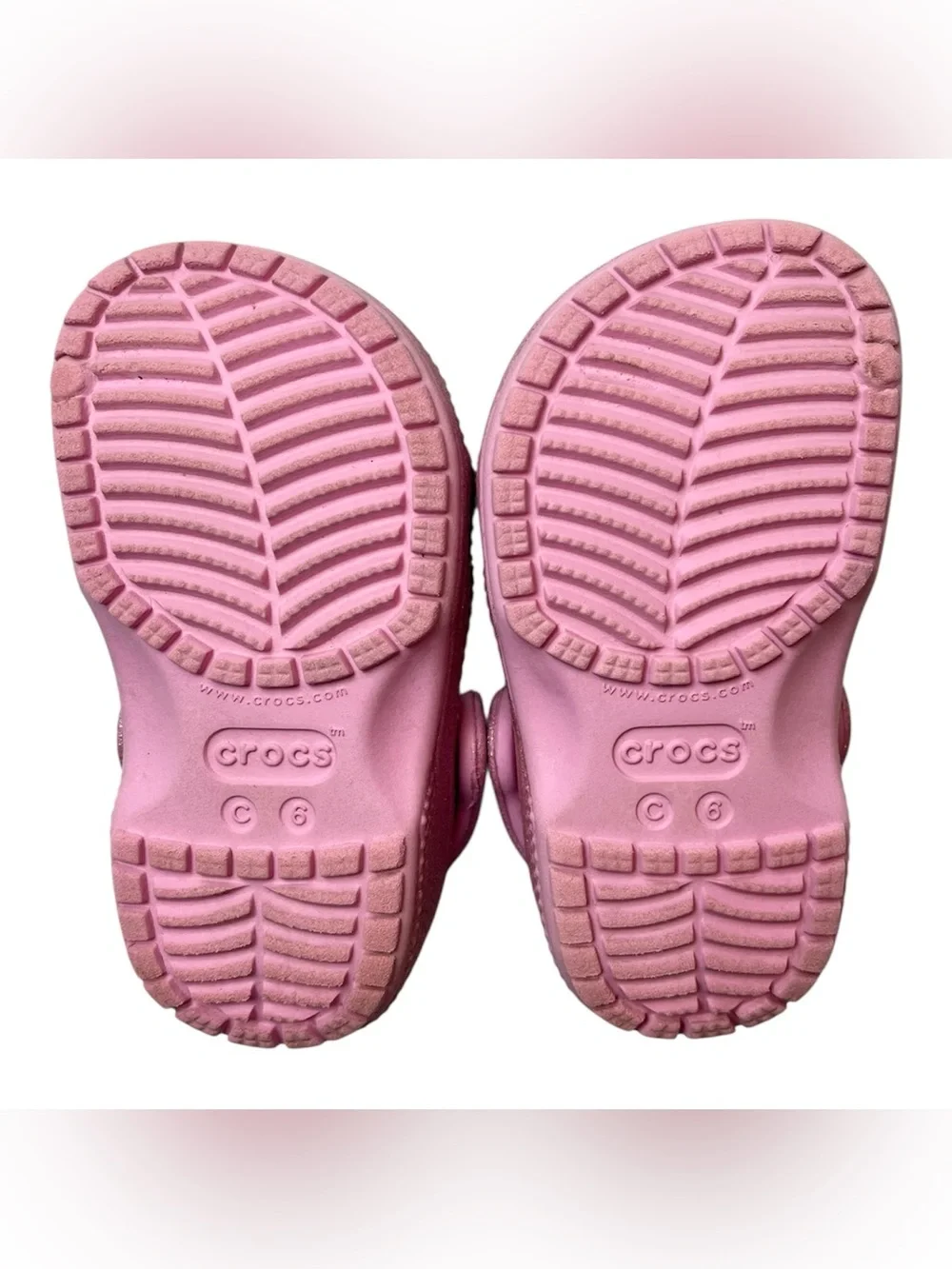Crocs Kids Classic Pink Glitter Clogs Size C6